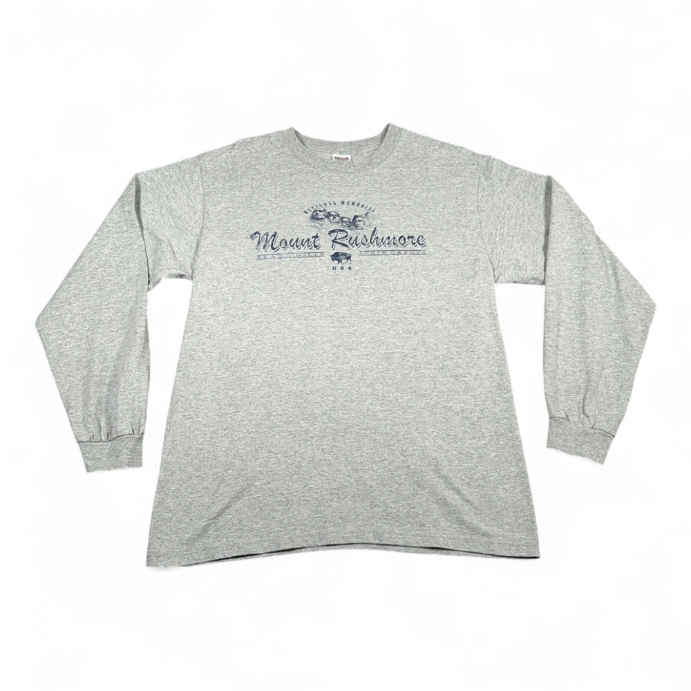 Vintage Mount Rushmore Shirt Adult LARGE Gray National Memorial Presidents 90s